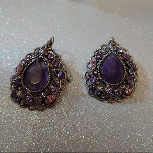 Amethyst and Swarovski earrings 016